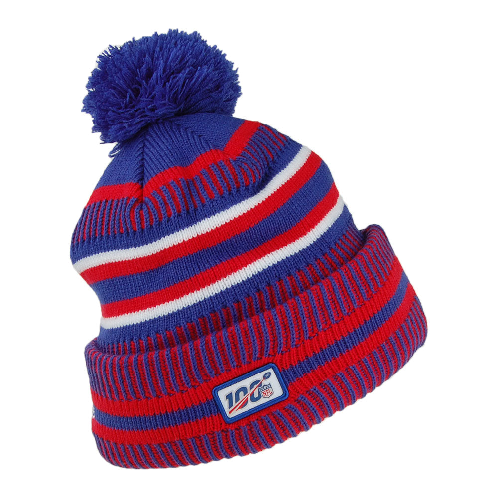 New Era Buffalo Bills Bobble Hat - NFL On Field Knit - Blue-Red