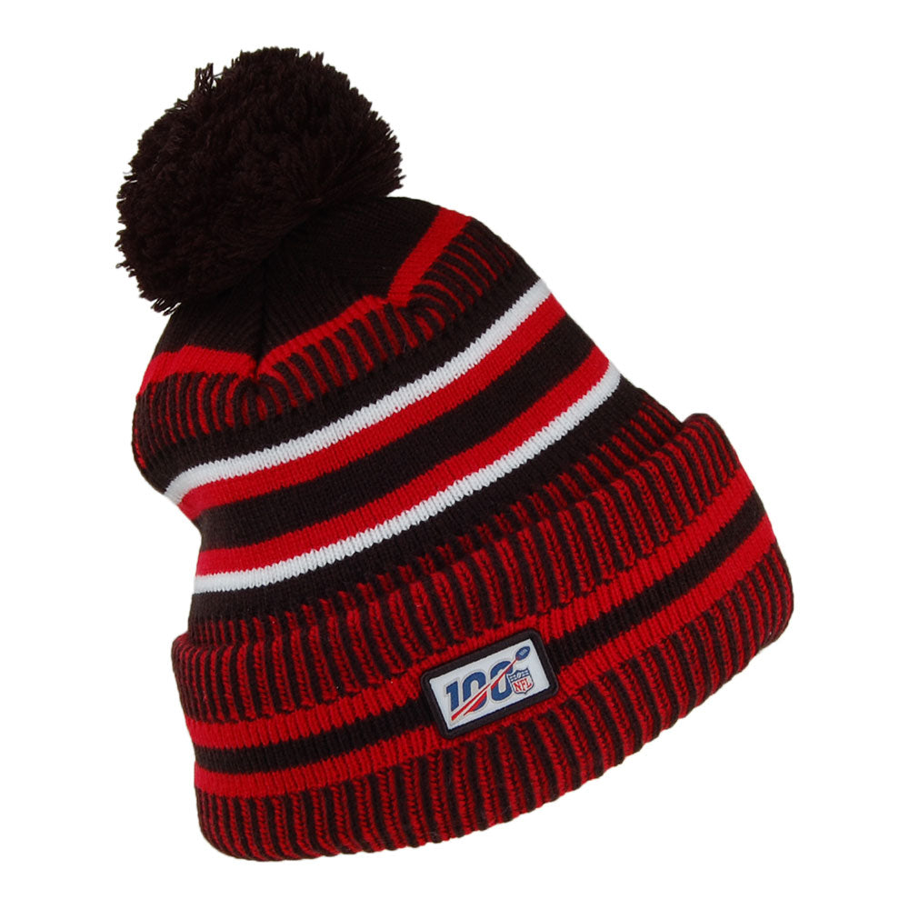 New Era Atlanta Falcons Bobble Hat - NFL On Field Knit - Red-Black