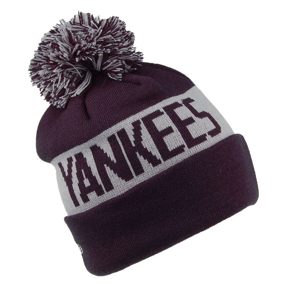 New Era New York Yankees Bobble Hat - MLB Team Tonal Knit - Navy-Grey