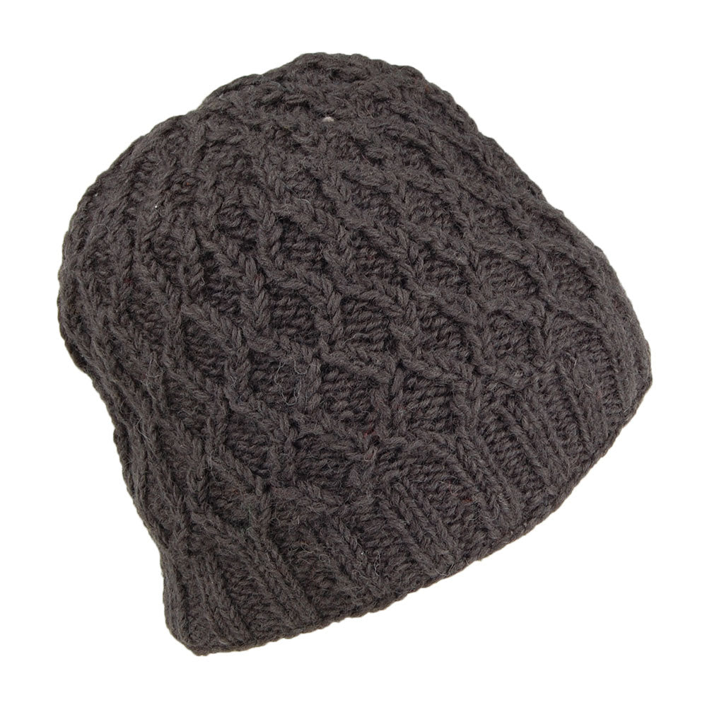 Kusan Brooklyn Cable Knit Beanie Hat - Charcoal