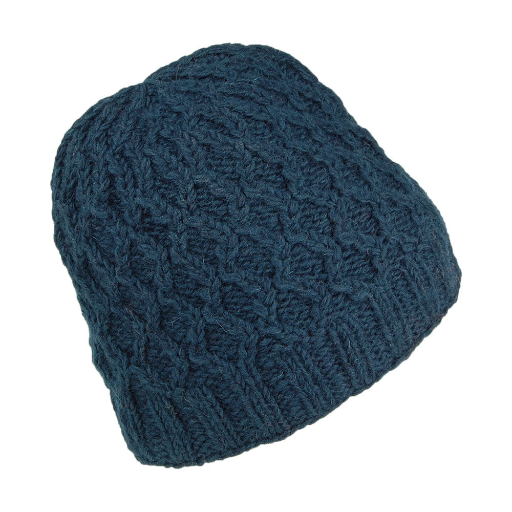 Kusan Brooklyn Cable Knit Beanie Hat - Dark Teal