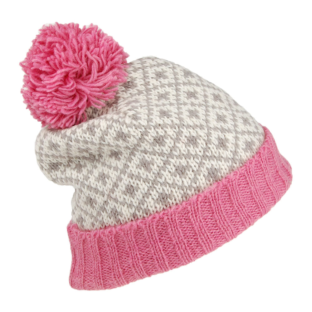 Kusan Fleur de Lis Bobble Hat - Rose