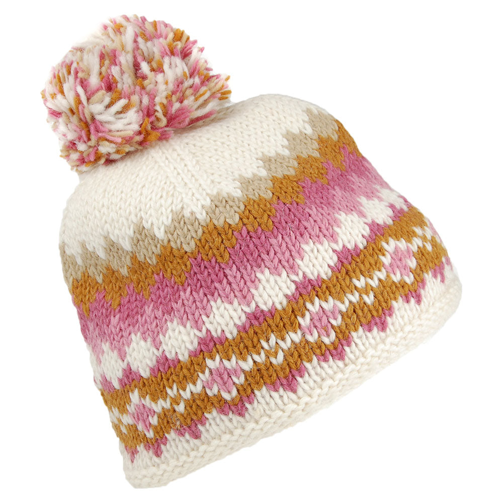 Kusan Short Bobble Hat - Caramel-Cream