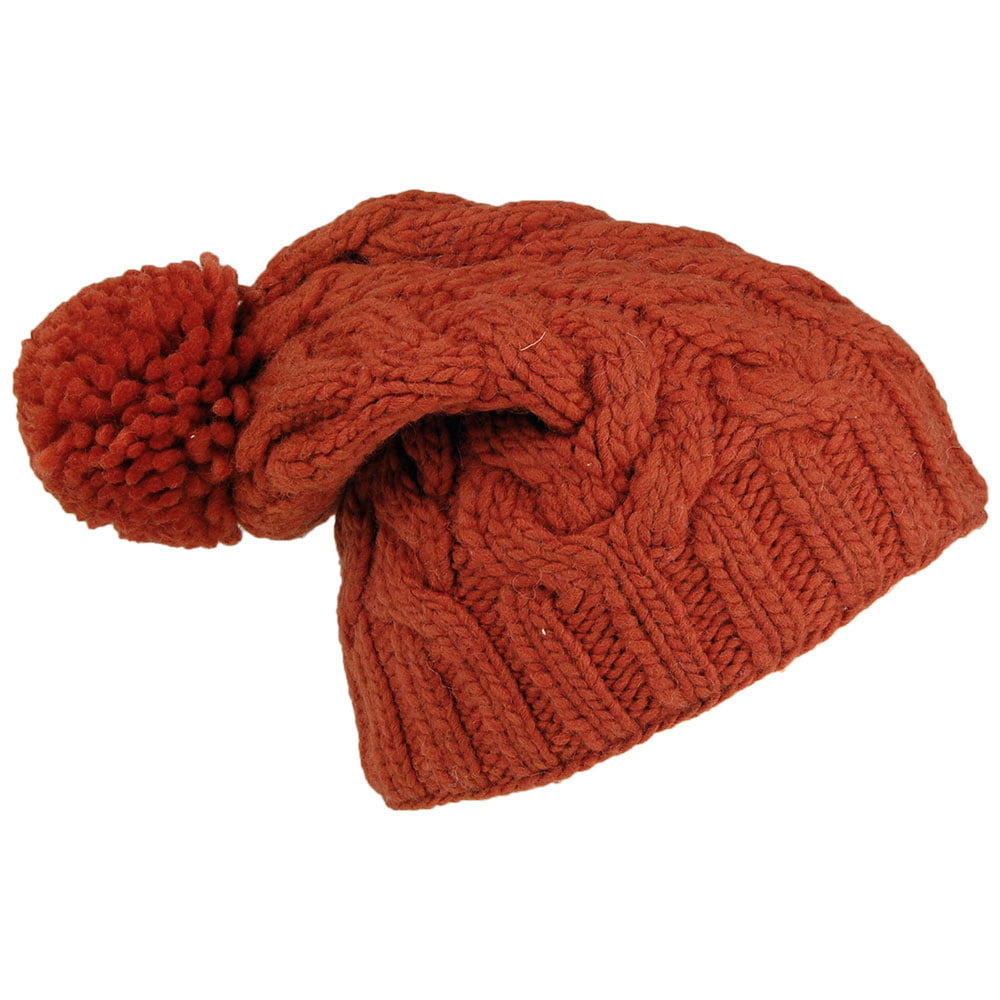 Kusan Oversized Bobble Hat - Burnt Orange