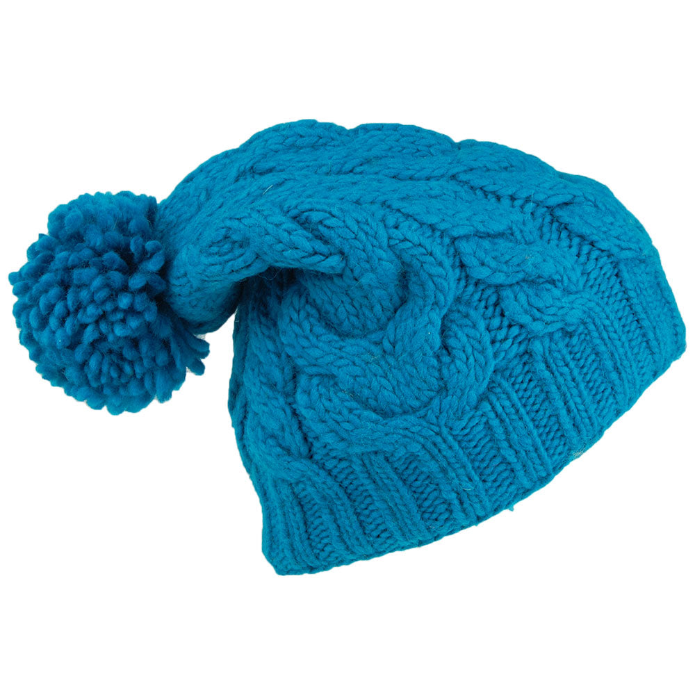 Kusan Oversized Bobble Hat - Turquoise