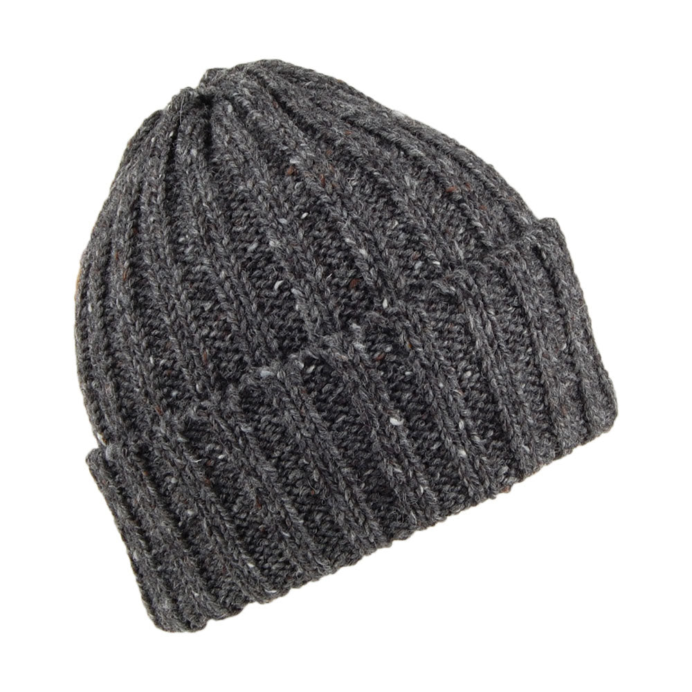 Highland 2000 Kilcarra Wool Cuffed Beanie Hat - Charcoal