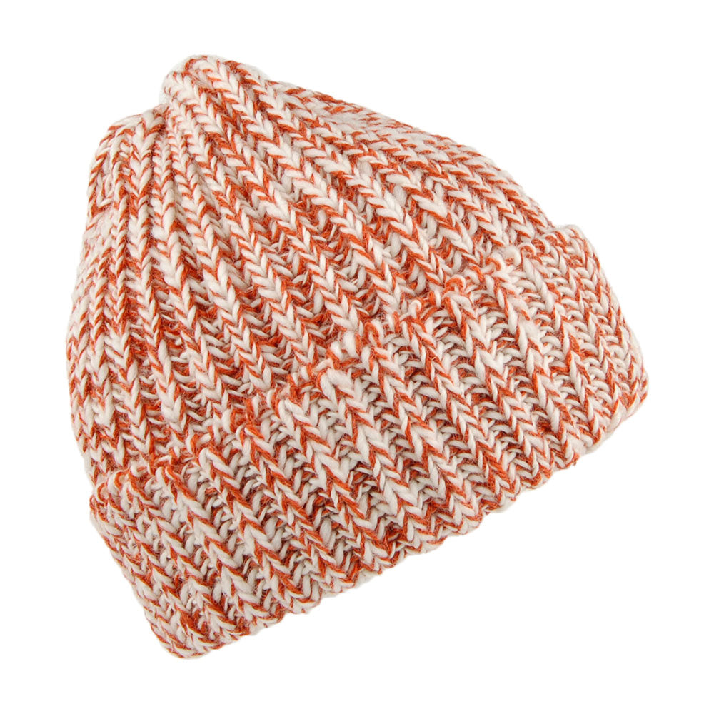 Highland 2000 Merino English Wool Cuffed Beanie Hat - Burnt Orange