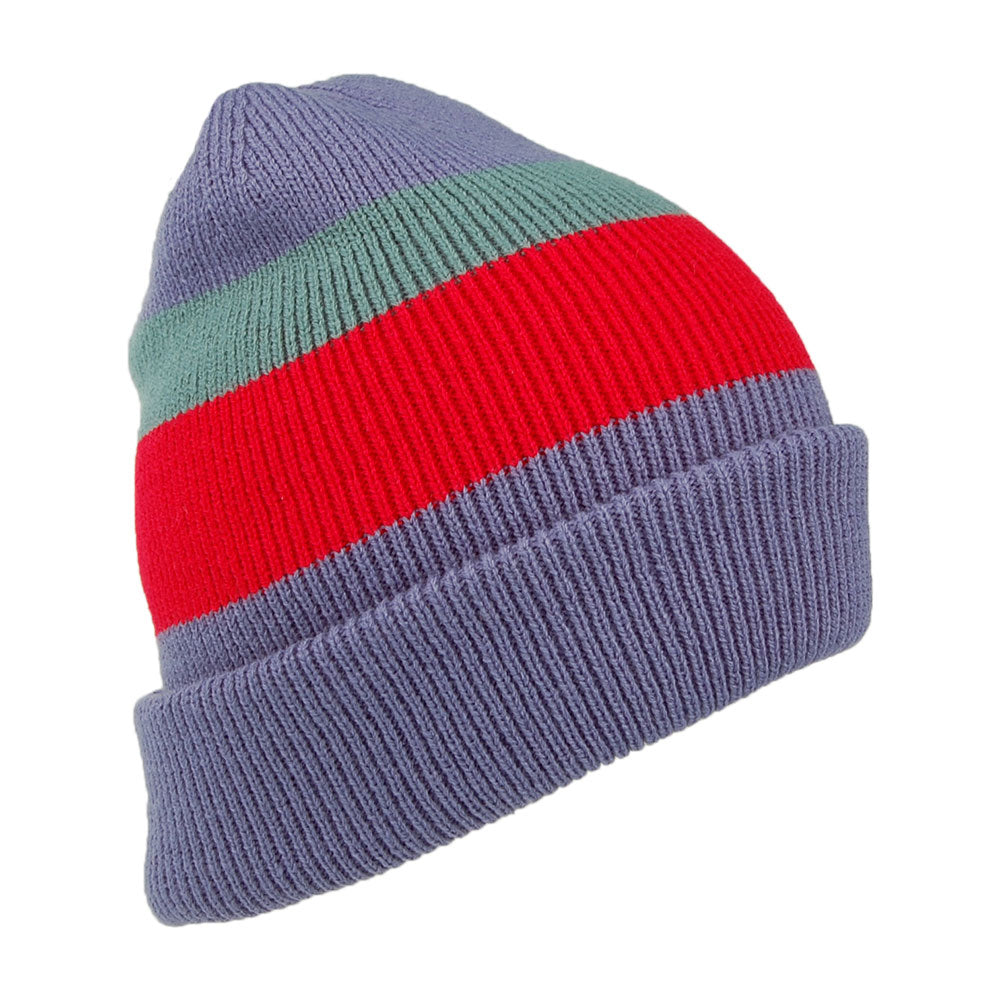 Barts Hats Cowie Striped Cuff Knit Beanie Hat - Lavender