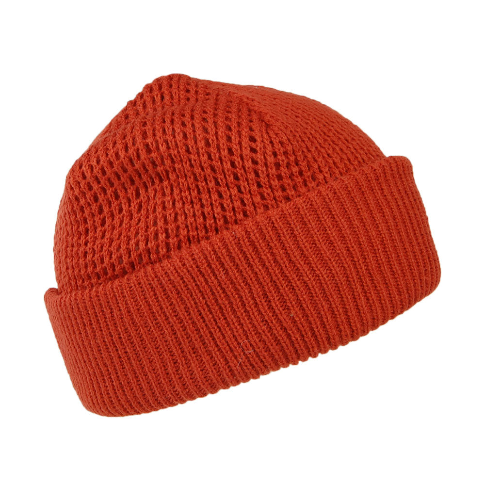 Barts Hats Adas Waffle Knit Cuffed Beanie Hat - Rust