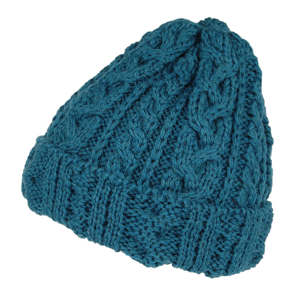 Highland 2000 English Wool Oversized Beanie Hat - Teal