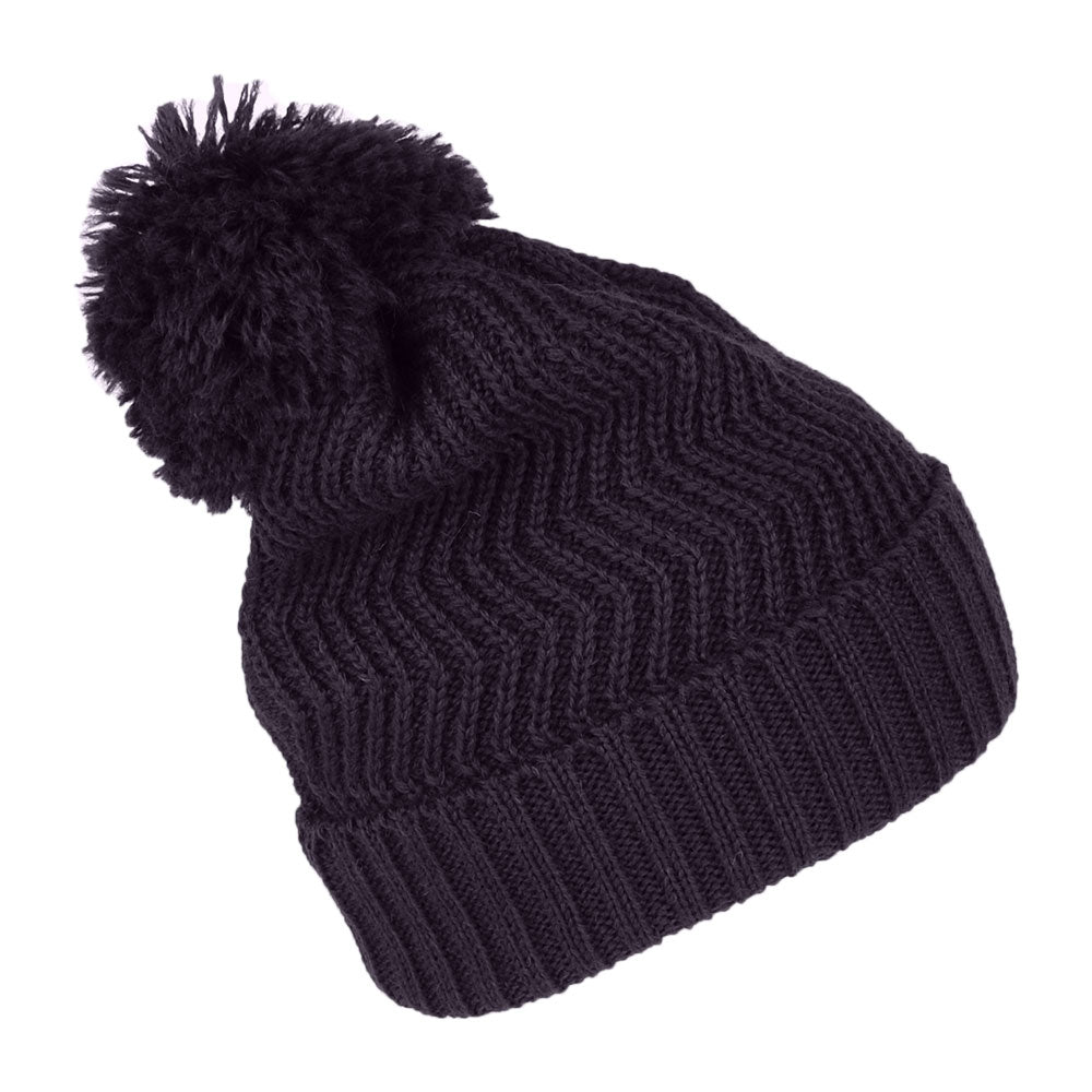 Highland 2000 Zigzag Bobble Hat - Navy Blue