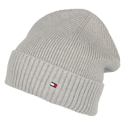 Tommy Hilfiger Hats Pima Essential Flag Cotton Cashmere Beanie Hat - Light Grey