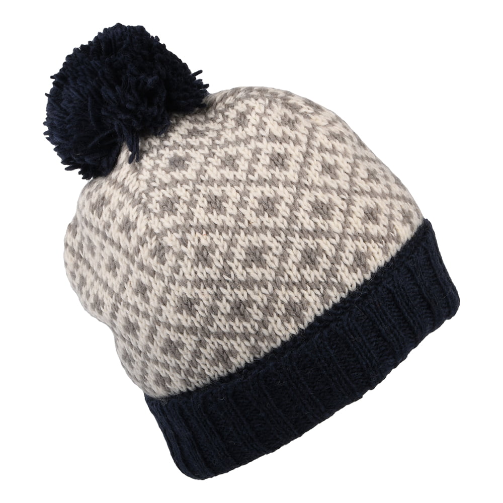 Kusan Fleur de Lis Bobble Hat - Navy Blue