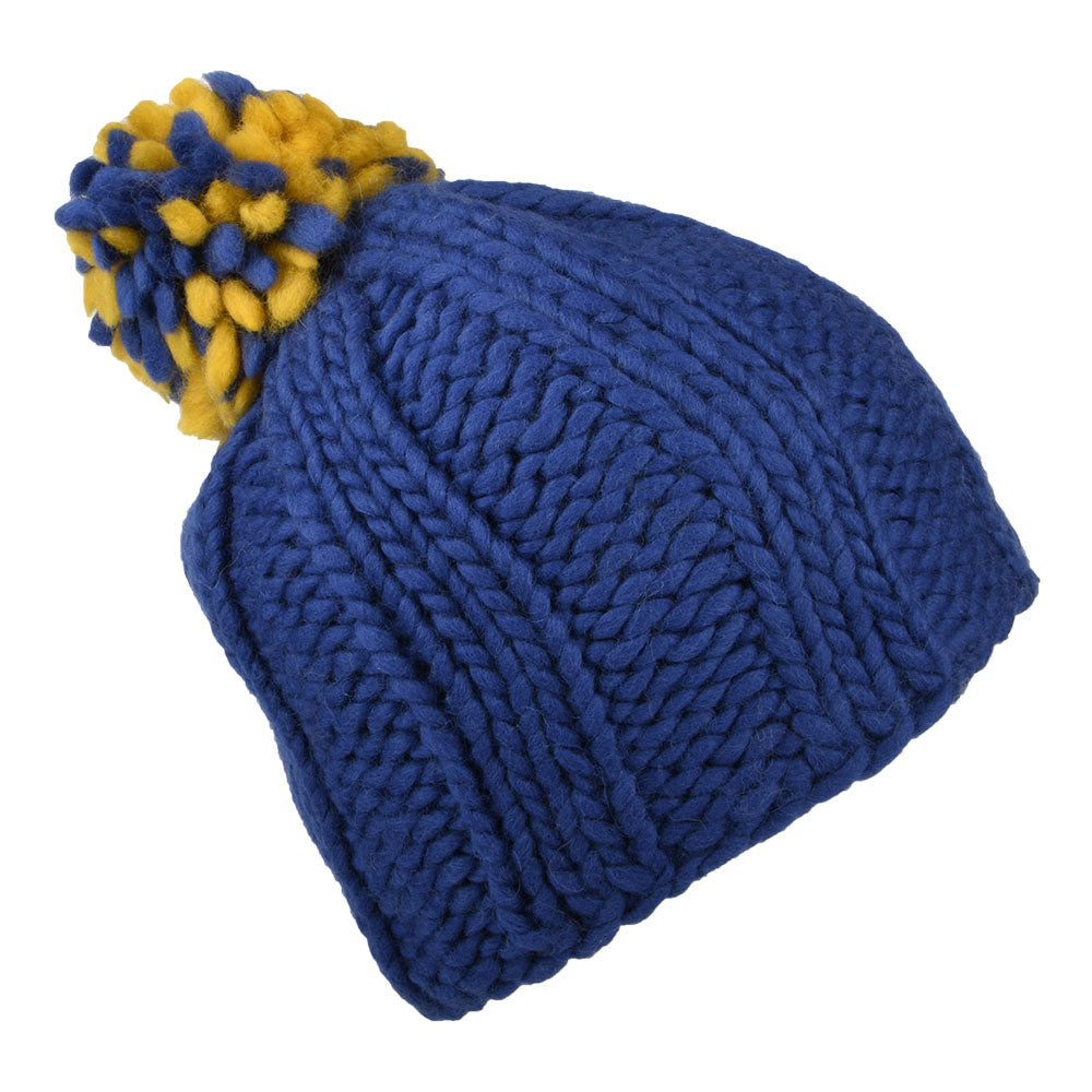 Kusan Unity Pom Bobble Hat - Blue-Yellow