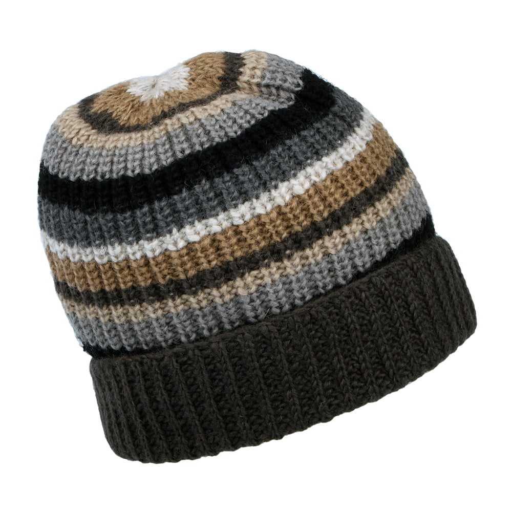 Kusan Cardi Rib Turn up Beanie Hat - Charcoal-Multi