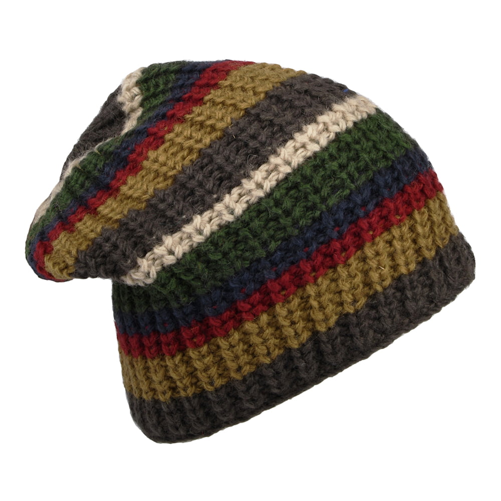 Kusan Cardi Floppy Beanie Hat - Khaki-Multi