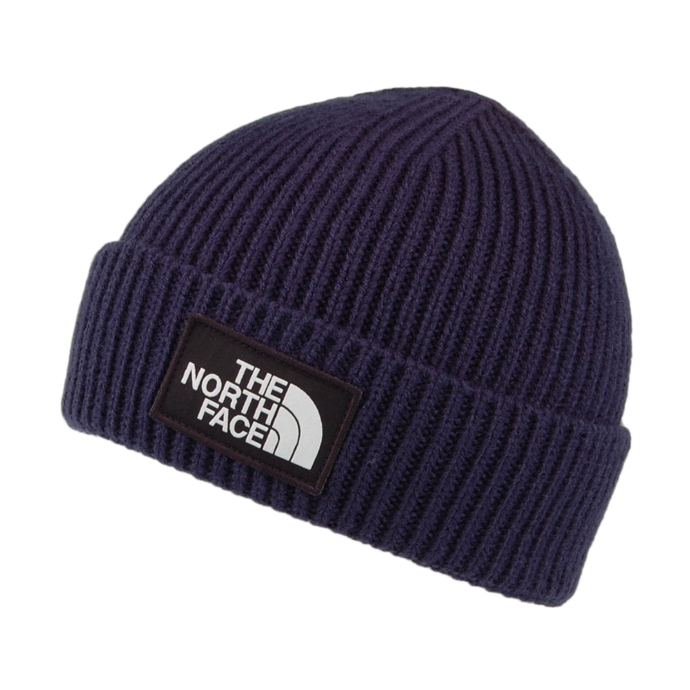 The North Face Hats Logo Box XX Cuffed Fisherman Beanie Hat - Navy Blu ...