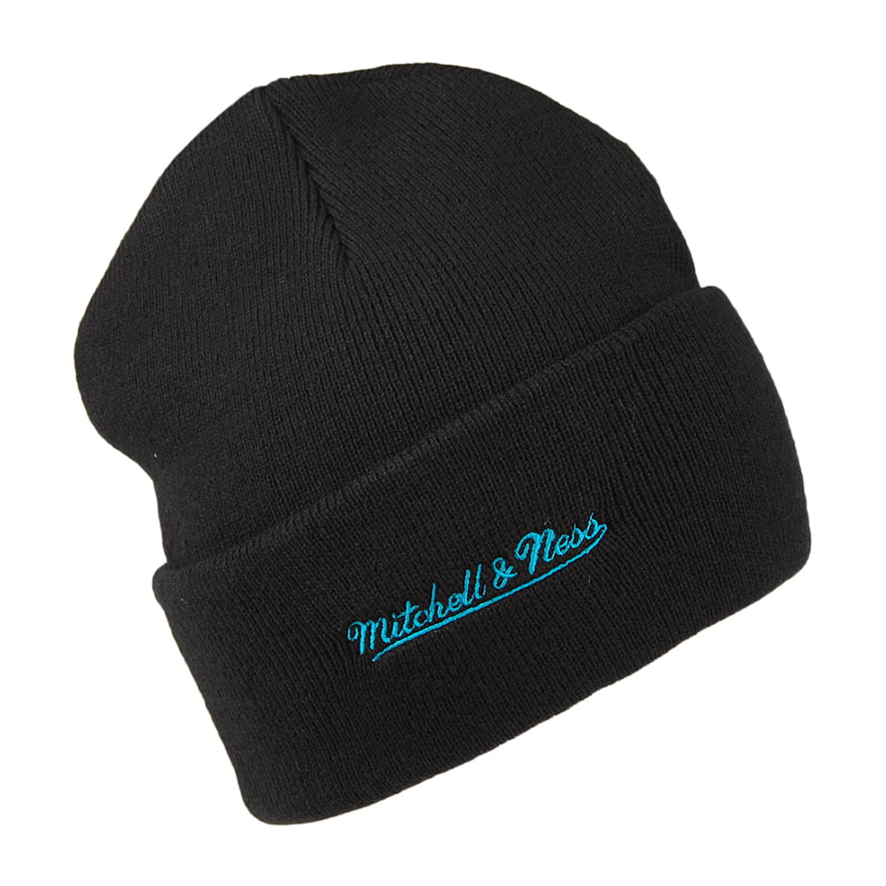 Mitchell & Ness Charlotte Hornets Beanie Hat - NBA Team Logo Cuff Knit - Black