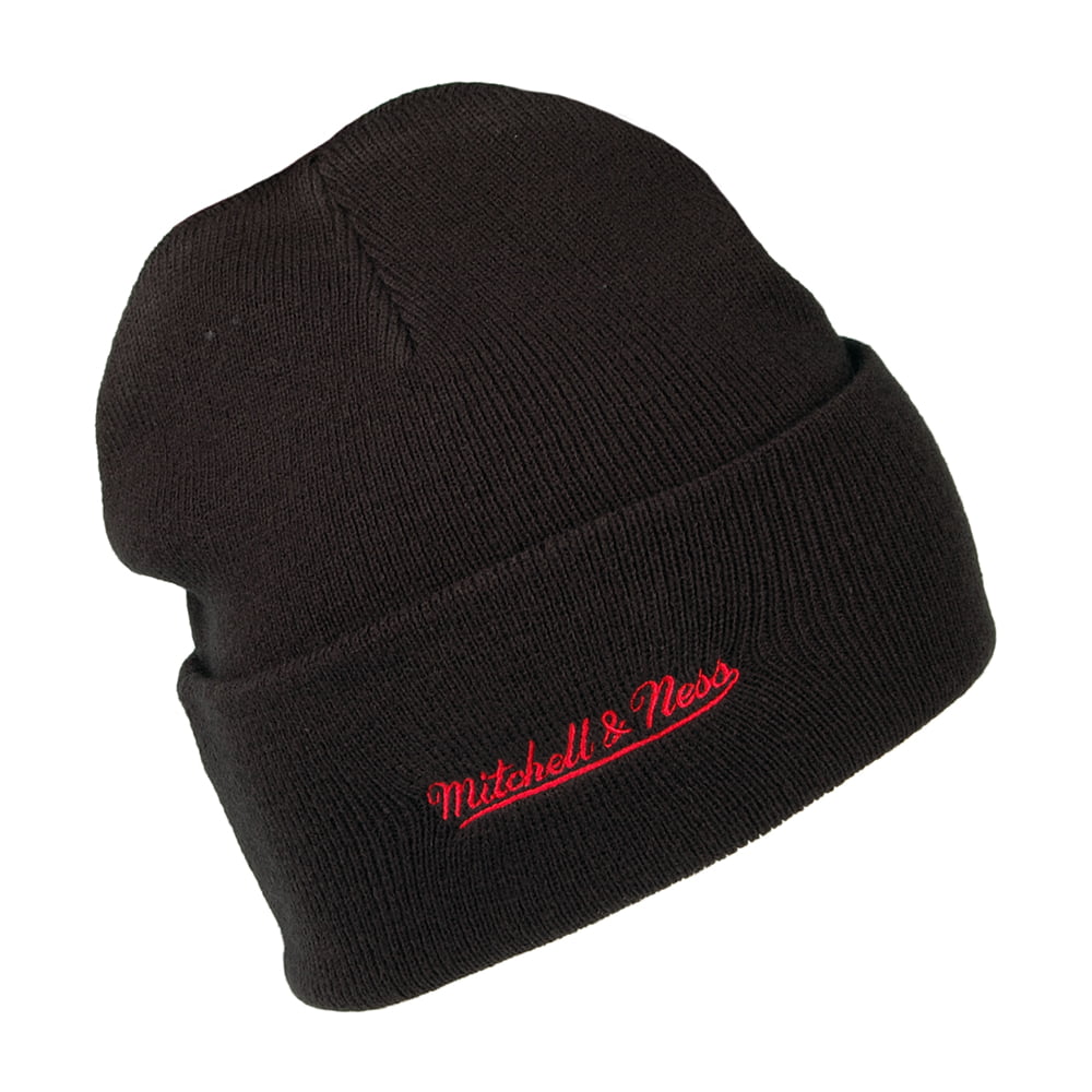 Mitchell & Ness Chicago Bulls Beanie Hat - NBA Team Logo Cuff Knit - Black