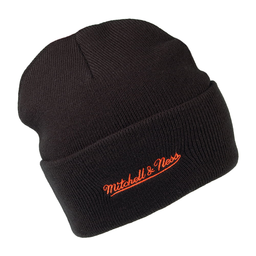 Mitchell & Ness New York Knicks Beanie Hat - NBA Team Logo Cuff Knit - Black