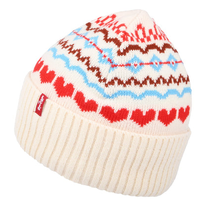 Levi's Hats Graphic Cuffed Beanie Hat - Cream-Multi