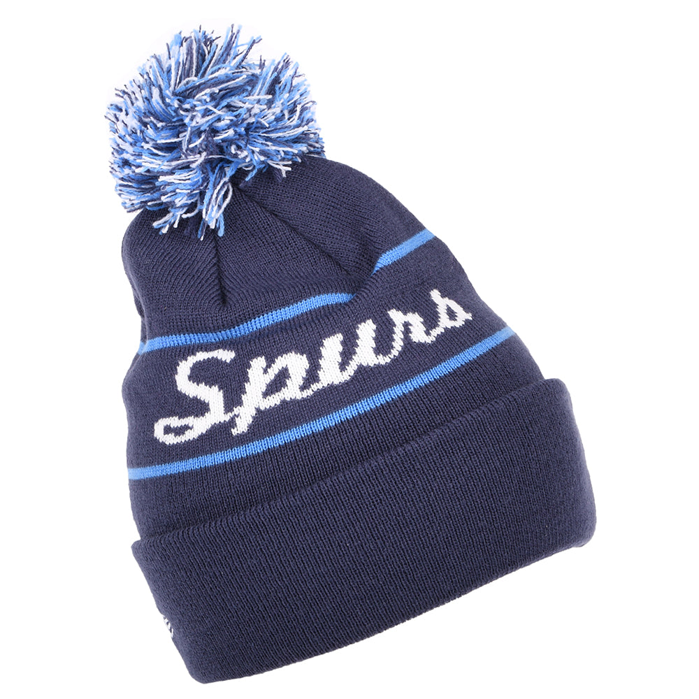 New Era Tottenham Hotspur F.C. Cuff Knit Bobble Hat - Wordmark - Navy Blue