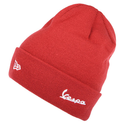 New Era Vespa Cuff Knit Beanie Hat - Metal Bike - Red