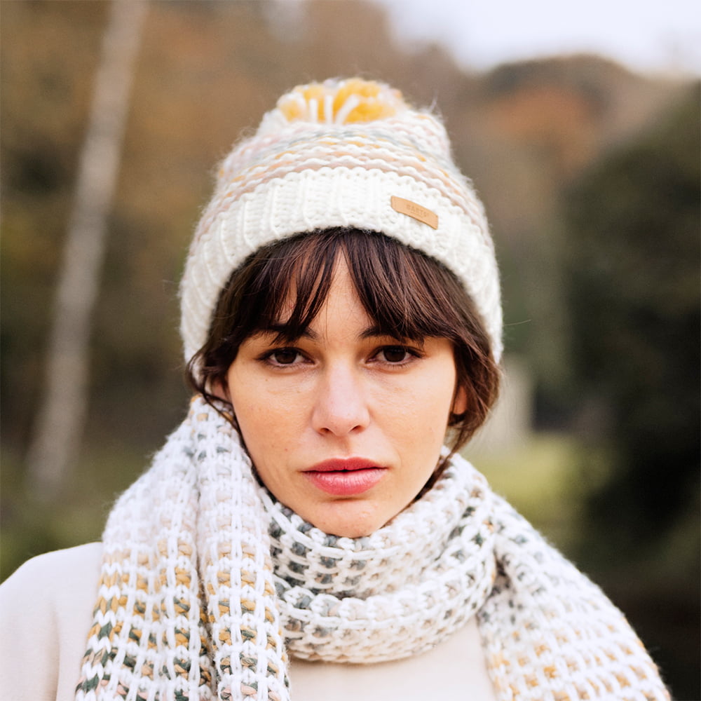 Barts Hats Myonet Space-Dyed Bobble Hat - Cream-Celadon Green