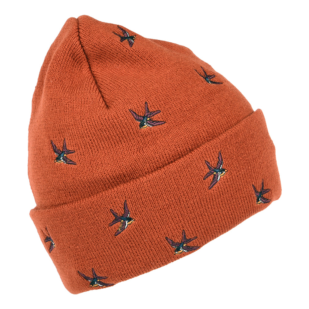 Barts Hats Vinson Swallow Cuffed Beanie Hat - Rust