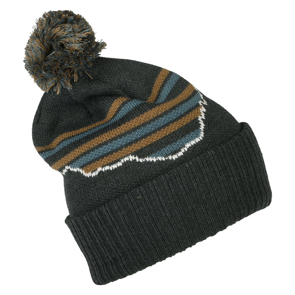 Patagonia Hats Fitz Roy Stripe Powder Town Bobble Hat - Smoke Blue