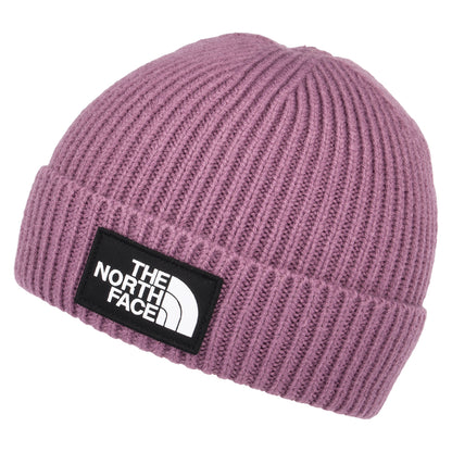 The North Face Hats TNF Logo Box Cuffed Fisherman Beanie Hat - Purple OLD