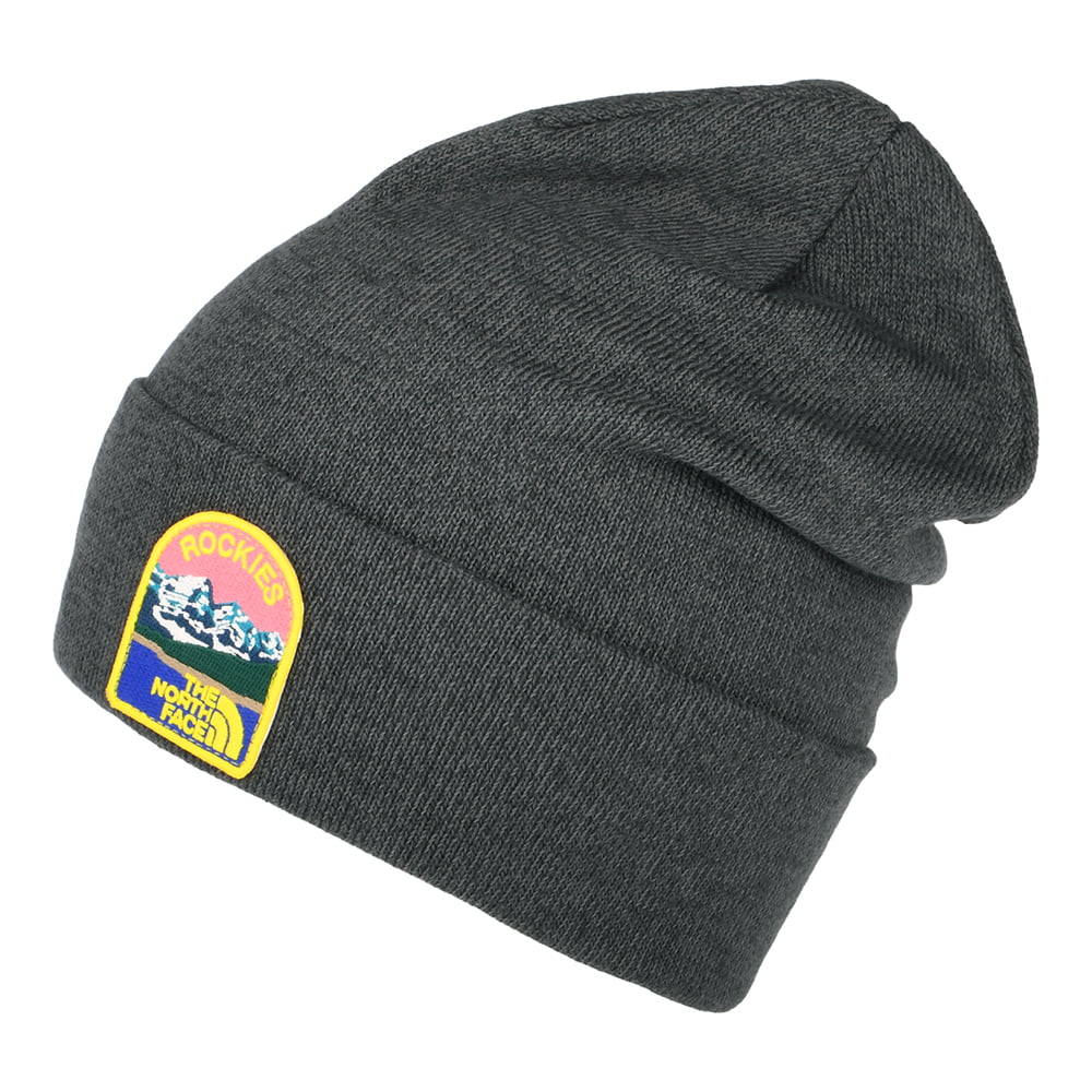 The North Face Hats Embroidered Earthscape Beanie Hat - Dark Grey Heat ...