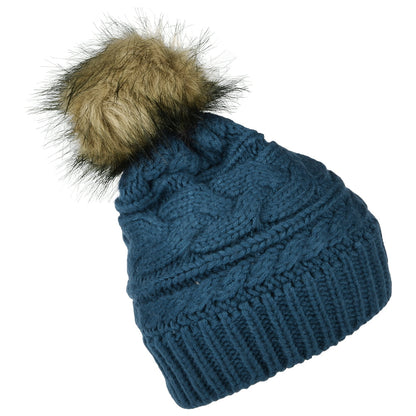 The North Face Hats Triple Cable Faux Fur Pom Bobble Hat - Blue