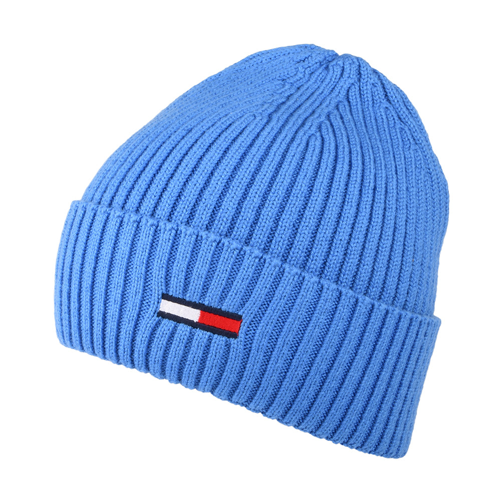 Tommy Hilfiger Hats TJM Flag Ribbed Beanie Hat - Blue