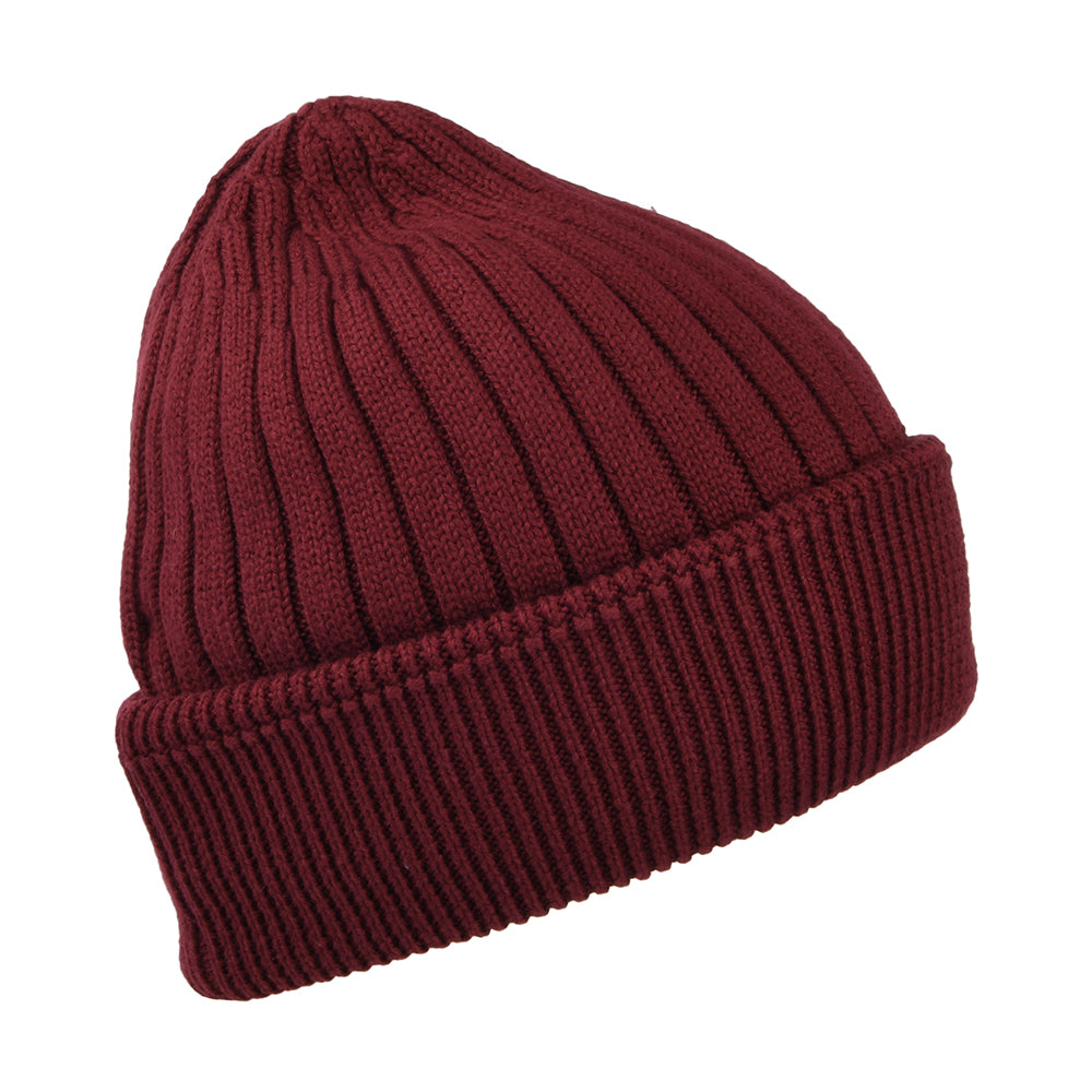 Tommy Hilfiger Hats TJW Flag Ribbed Beanie Hat - Burgundy