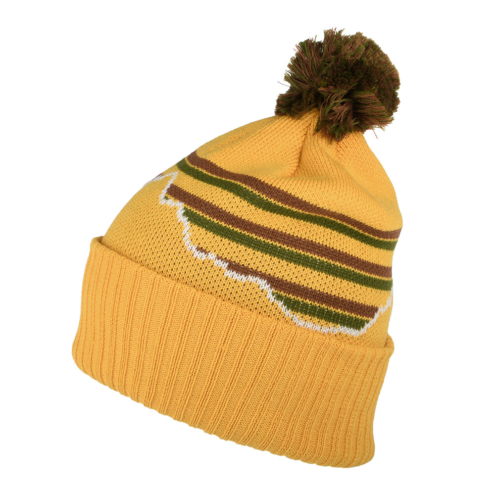 Patagonia Hats Fitz Roy Stripe Powder Town Bobble Hat - Mustard