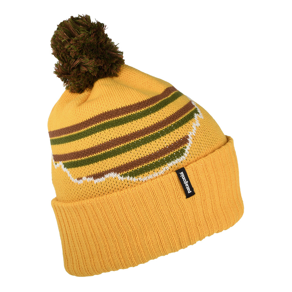 Patagonia Hats Fitz Roy Stripe Powder Town Bobble Hat - Mustard