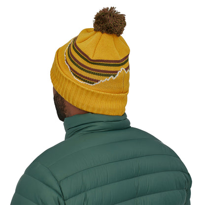 Patagonia Hats Fitz Roy Stripe Powder Town Bobble Hat - Mustard