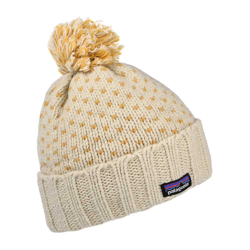 Patagonia Hats Snowbelle Recycled Wool Bobble Hat - Natural