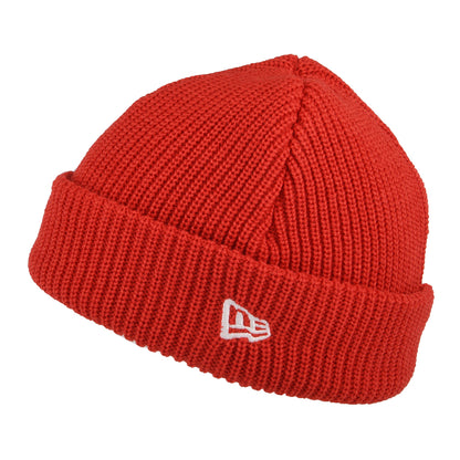 New Era Ribbed Short Cuff Beanie Hat - Red