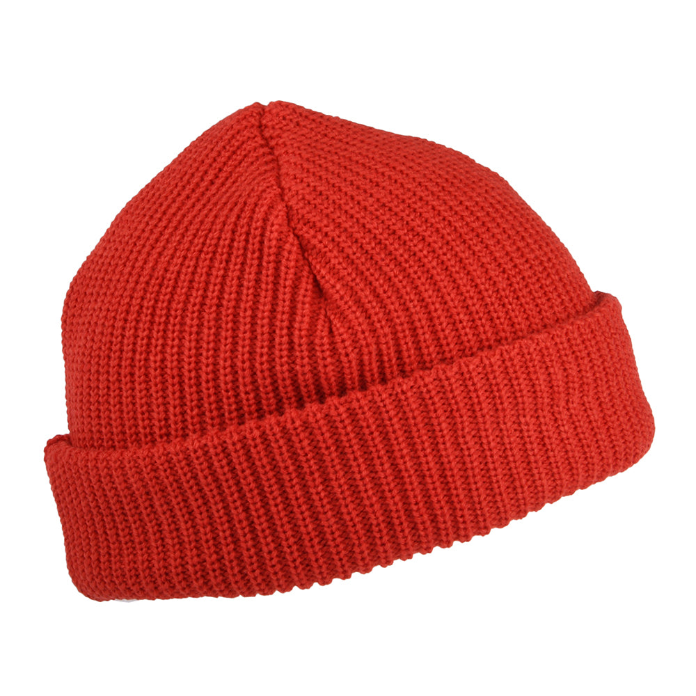 New Era Ribbed Short Cuff Beanie Hat - Red