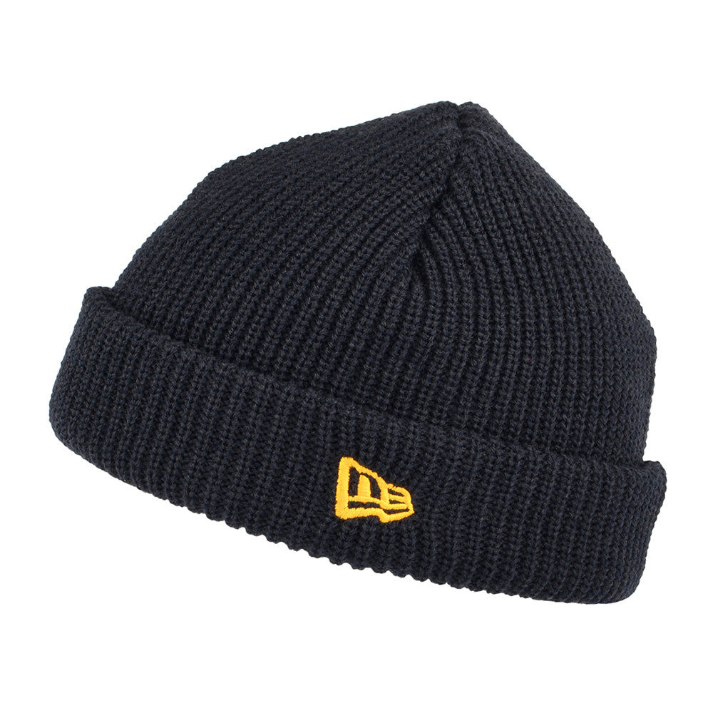 New Era Ribbed Short Cuff Beanie Hat - Navy Blue