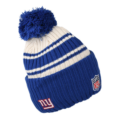 New Era New York Giants Bobble Hat - NFL Sideline Sport Knit - Blue-White