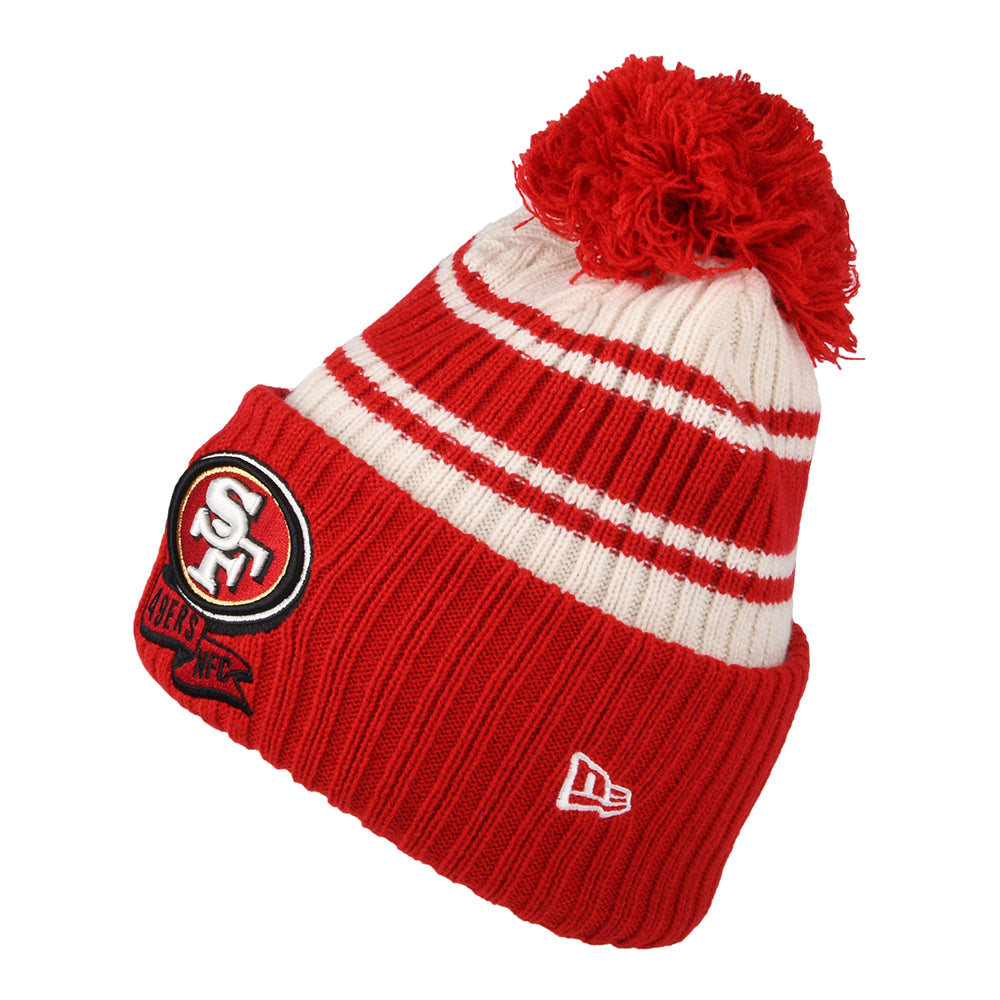 New Era San Francisco 49ers Bobble Hat - NFL Sideline Sport Knit XXII - Red-White