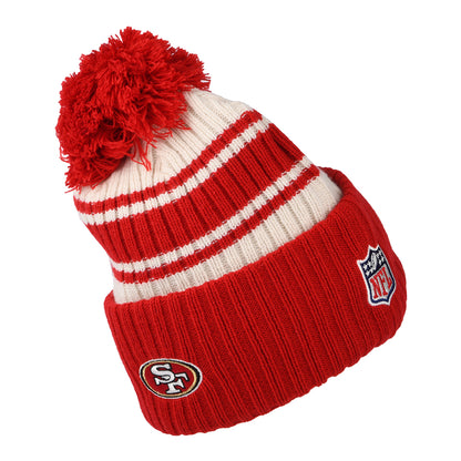 New Era San Francisco 49ers Bobble Hat - NFL Sideline Sport Knit XXII - Red-White