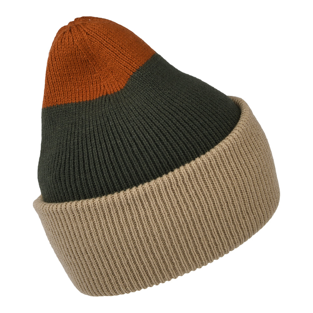 Barts Hats Semmoe Cuffed Beanie Hat - Taupe-Olive-Red