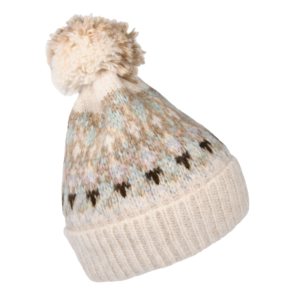 Barts Hats Renaa Recycled Bobble Hat - Cream-Multi