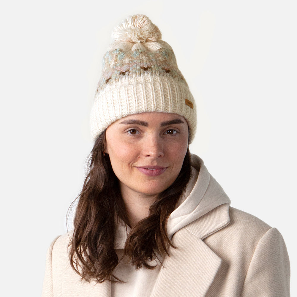 Barts Hats Renaa Recycled Bobble Hat - Cream-Multi