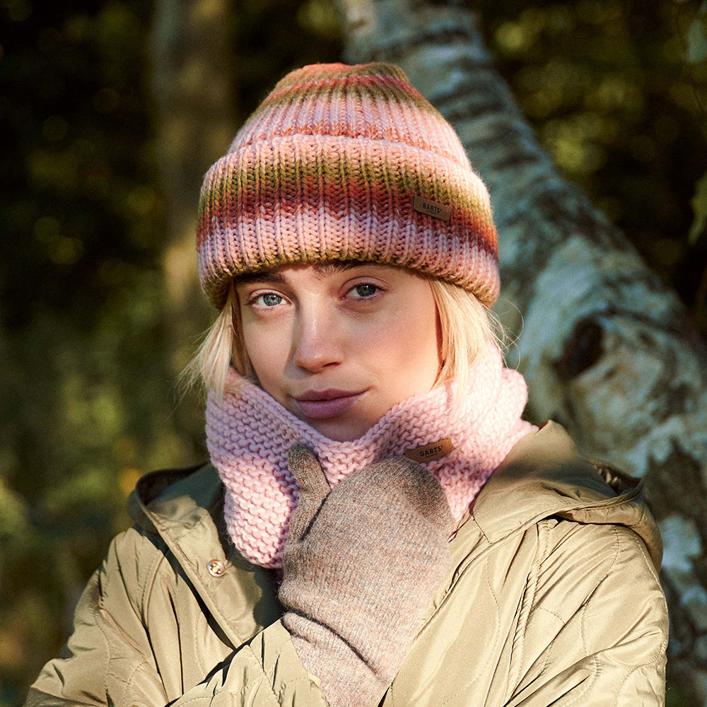 Barts Hats Elanor Space-Dyed Beanie Hat - Army Green-Pink