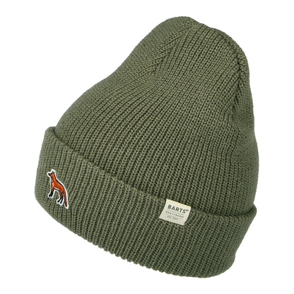 Barts Hats Portash Fox Cuffed Beanie Hat - Army Green